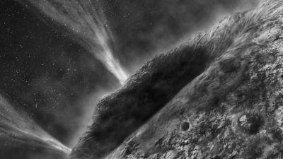 Cette image est une vision d'artiste des jets de la comète 81P/Wild (NASA/ JPL)