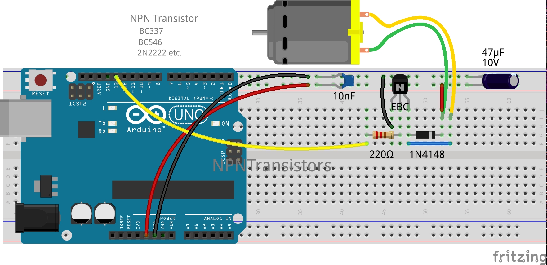 Montage d'un transistor