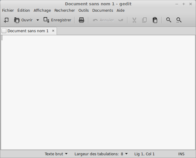 Capture d’écran de gedit.