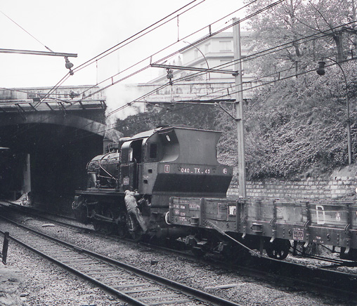 Une des dernières locomotives à vapeur, en octobre 1969.