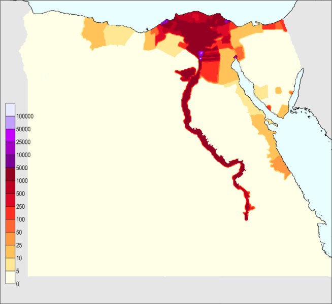 Densité de population en Égypte en 2010 — Wikipédia
