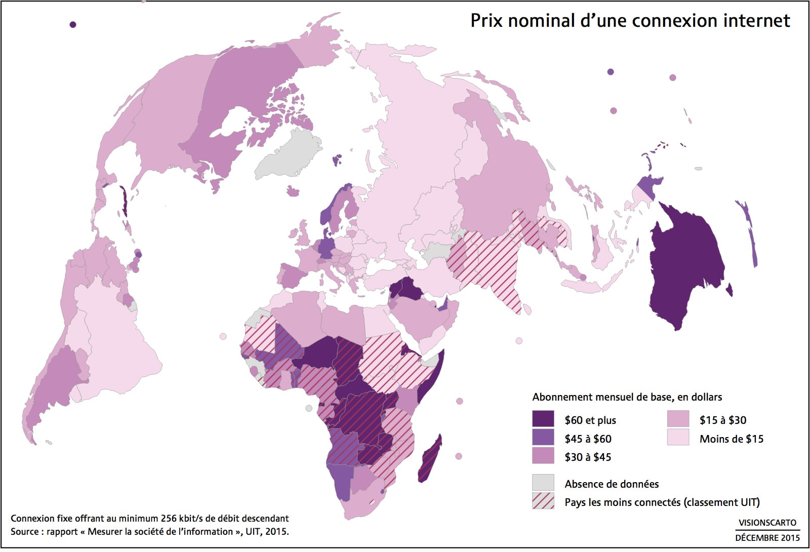 Prix des accès internet dans le monde — Visiocarto.net