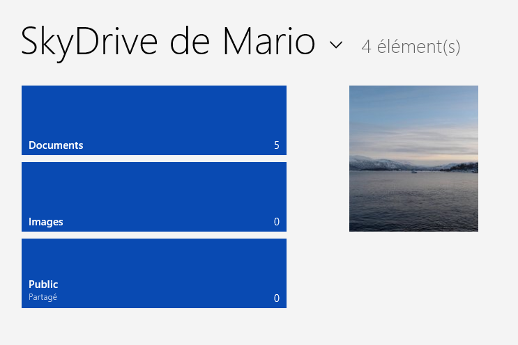 SkyDrive ouvert