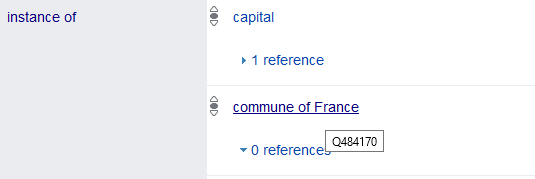 Récupération de l’identifiant de l'objet pour la ressource "commune of France" : Q484170