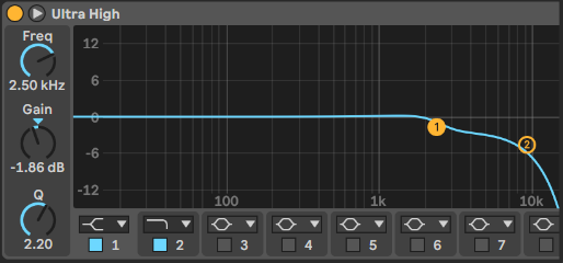 Un petit coup d'EQ sur le glockenspiel pour atténuer les hautes fréquences