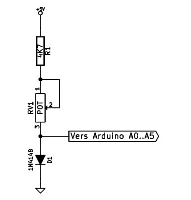 La diode en série avec un potentiomètre