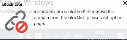 Notification instagram is blocked