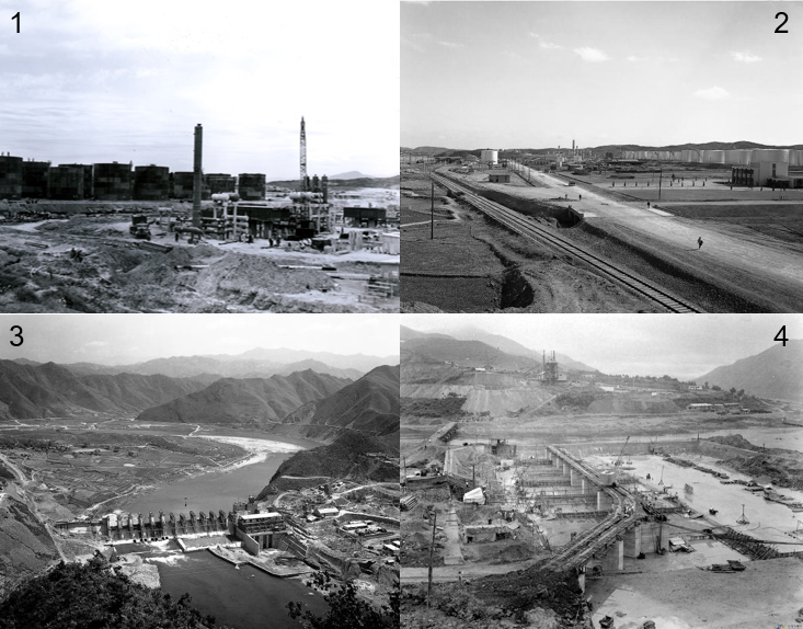 1 & 2 : Raffinerie d'Ulsan - 3 & 4 : Barrage Chuncheon