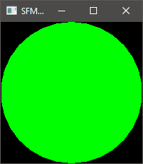 Un beau cercle vert en guise de résultat.