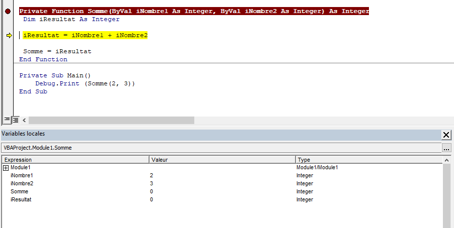 Fenêtre variables locales (2)