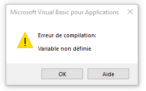 Variable non définie