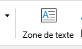 Icône zone de texte, une lettrine A bleue devant quatre ligne en gris