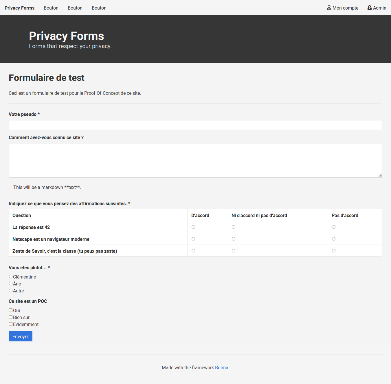 Privacy Forms - POC
