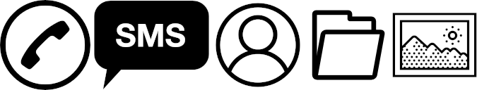 Icones des applications basiques d'un téléphone.