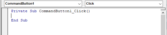 Exemple pour un objet bouton dans un UserForm avec son événement de clique