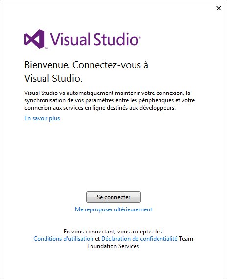 Bienvenue dans Visual Studio