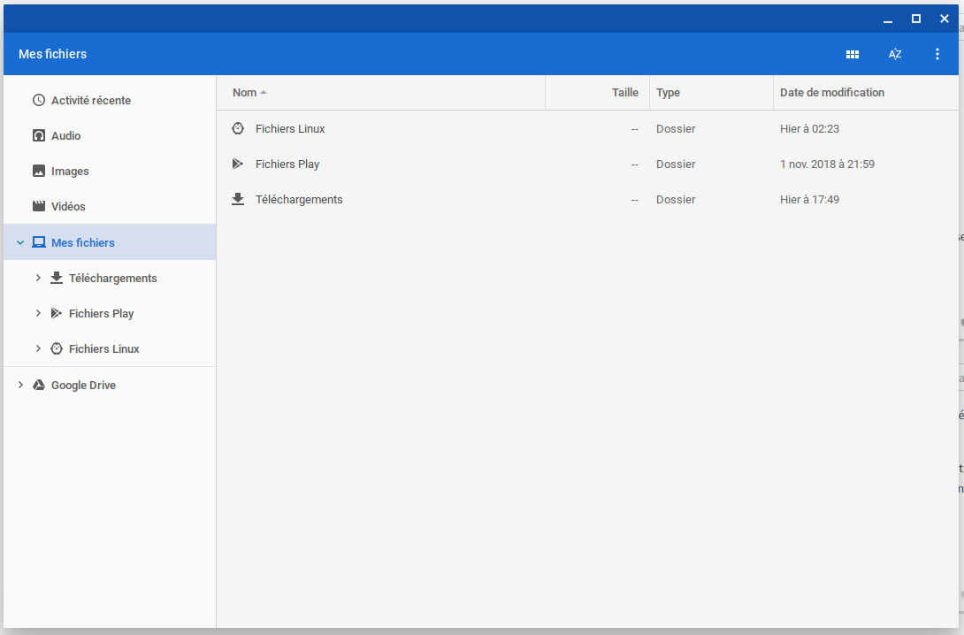 Dossiers Chrome OS