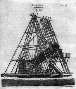 Telescope de 40 pieds construit par Hershell Père, soit 12 mètres de hauteur