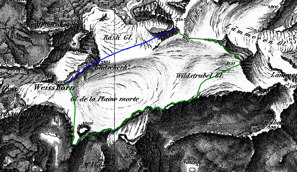 Glacier de la Plaine-Morte en 1855