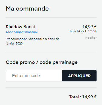 Offre Boost - 15€