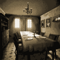 Asset extrait du jeu : la salle à manger dans son entièreté.
