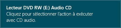 Notification d'insertion de CD audio