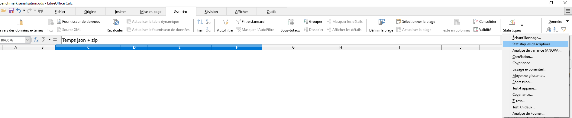 Statistiques descriptives